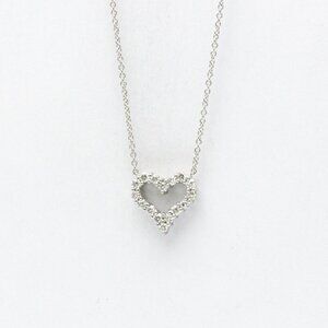 TIFFANY Silver Diamond Heart Necklace